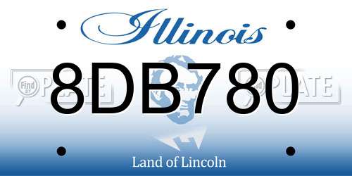 8DB780 Illinois License Plate