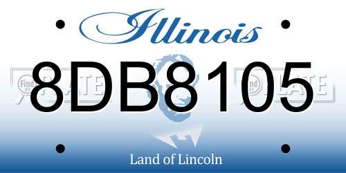 8DB8105 Illinois License Plate