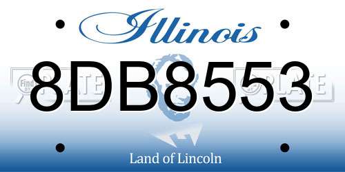 8DB8553 Illinois License Plate
