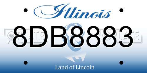 8DB8883 Illinois License Plate