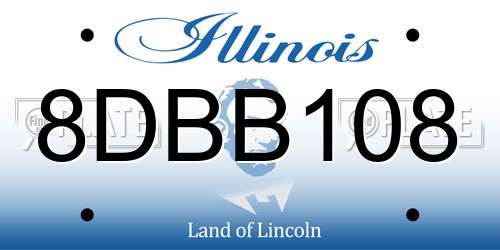 8DBB108 Illinois License Plate