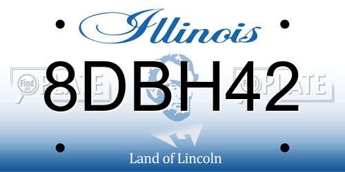 8DBH42 Illinois License Plate