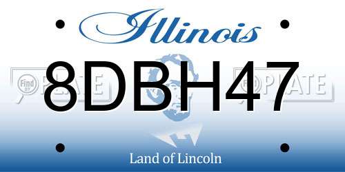 8DBH47 Illinois License Plate