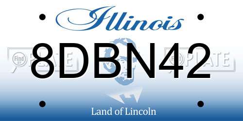 8DBN42 Illinois License Plate