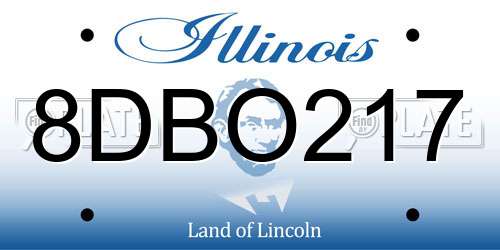 8DBO217 Illinois License Plate