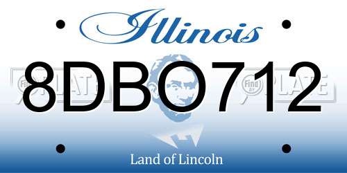 8DBO712 Illinois License Plate