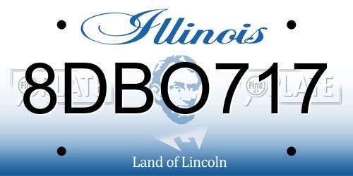 8DBO717 Illinois License Plate