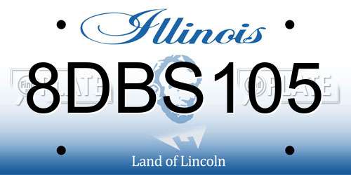 8DBS105 Illinois License Plate