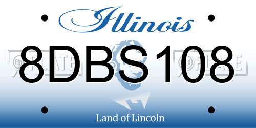 8DBS108 Illinois License Plate