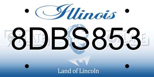 8DBS853 Illinois License Plate