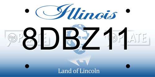 8DBZ11 Illinois License Plate