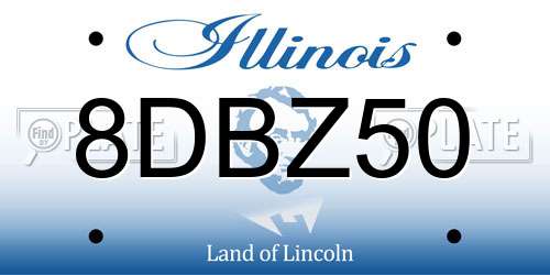 8DBZ50 Illinois License Plate