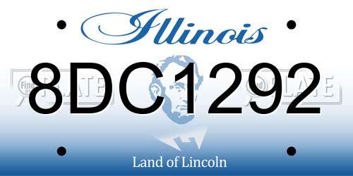 8DC1292 Illinois License Plate