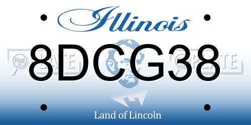 8DCG38 Illinois License Plate