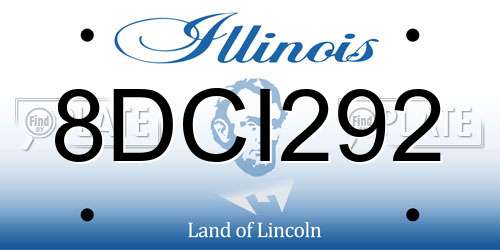 8DCI292 Illinois License Plate