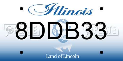 8DDB33 Illinois License Plate