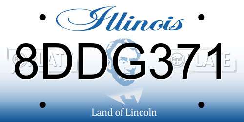 8DDG371 Illinois License Plate