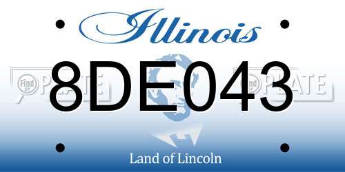 8DE043 Illinois License Plate