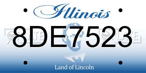 8DE7523 Illinois License Plate