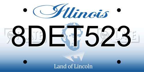 8DET523 Illinois License Plate