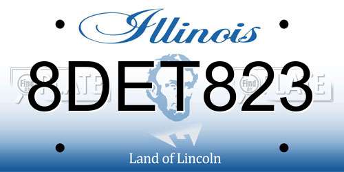8DET823 Illinois License Plate
