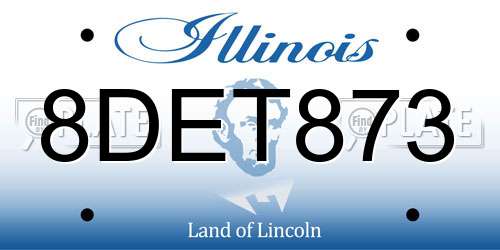 8DET873 Illinois License Plate