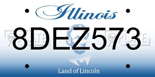 8DEZ573 Illinois License Plate