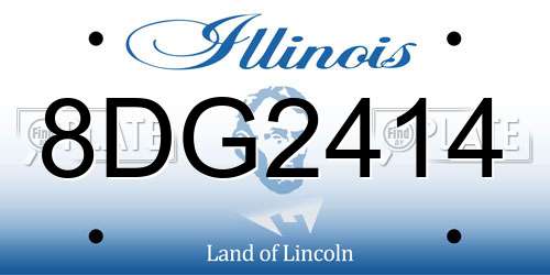 8DG2414 Illinois License Plate