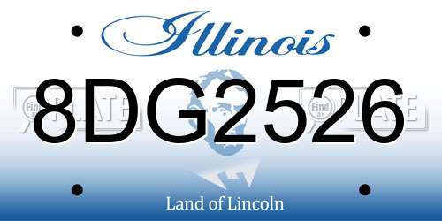 8DG2526 Illinois License Plate