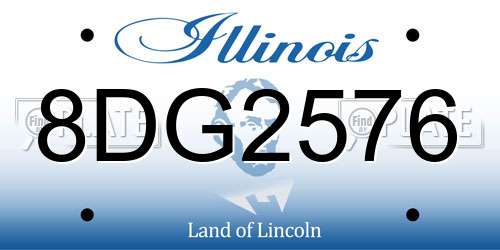 8DG2576 Illinois License Plate