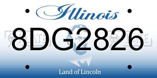 8DG2826 Illinois License Plate