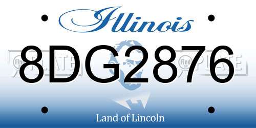 8DG2876 Illinois License Plate