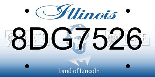 8DG7526 Illinois License Plate
