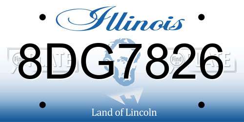 8DG7826 Illinois License Plate