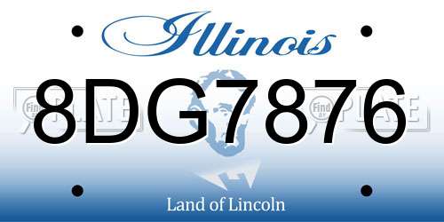 8DG7876 Illinois License Plate