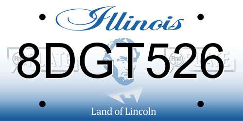 8DGT526 Illinois License Plate