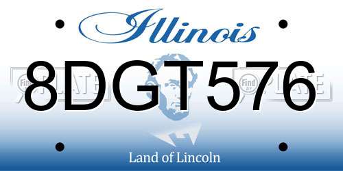 8DGT576 Illinois License Plate