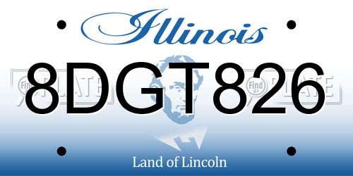 8DGT826 Illinois License Plate