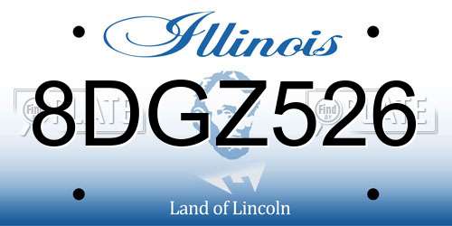 8DGZ526 Illinois License Plate