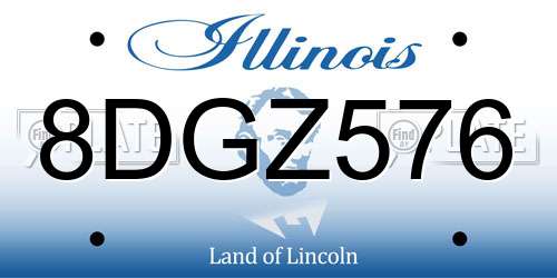 8DGZ576 Illinois License Plate