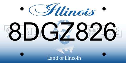8DGZ826 Illinois License Plate