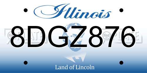8DGZ876 Illinois License Plate