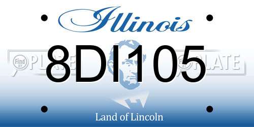 8DI105 Illinois License Plate