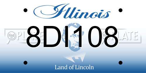 8DI108 Illinois License Plate