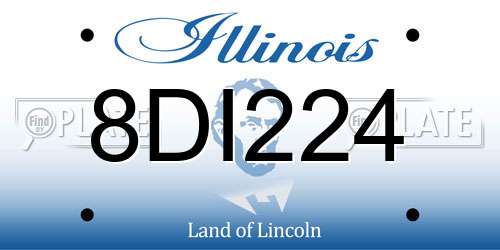 8DI224 Illinois License Plate
