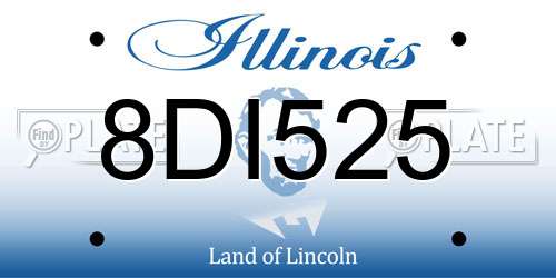 8DI525 Illinois License Plate