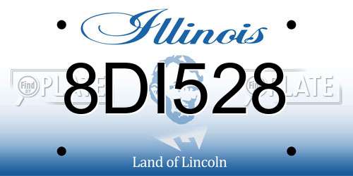 8DI528 Illinois License Plate
