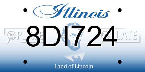 8DI724 Illinois License Plate