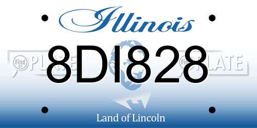 8DI828 Illinois License Plate
