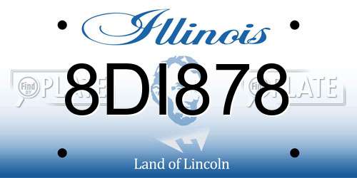 8DI878 Illinois License Plate